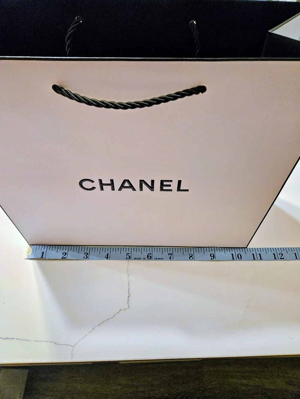 Chanel 2 Gift Bags Shopping Bags with Tissue CC Logo Card Envelope Set